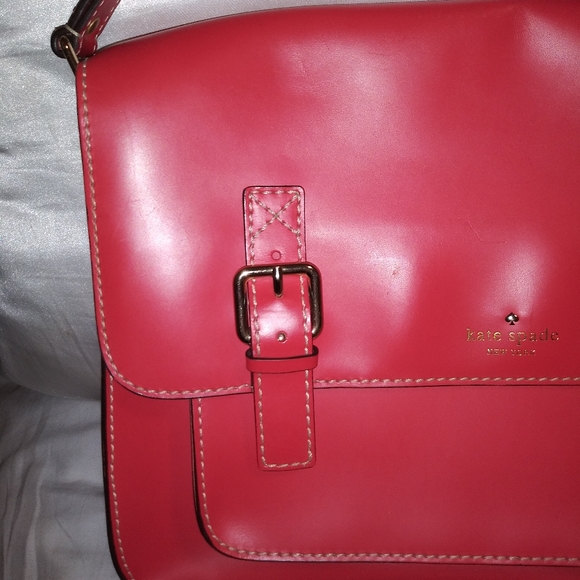 kate spade red satchel style smooth leather UNIQUE!!! - Picture 12 of 16